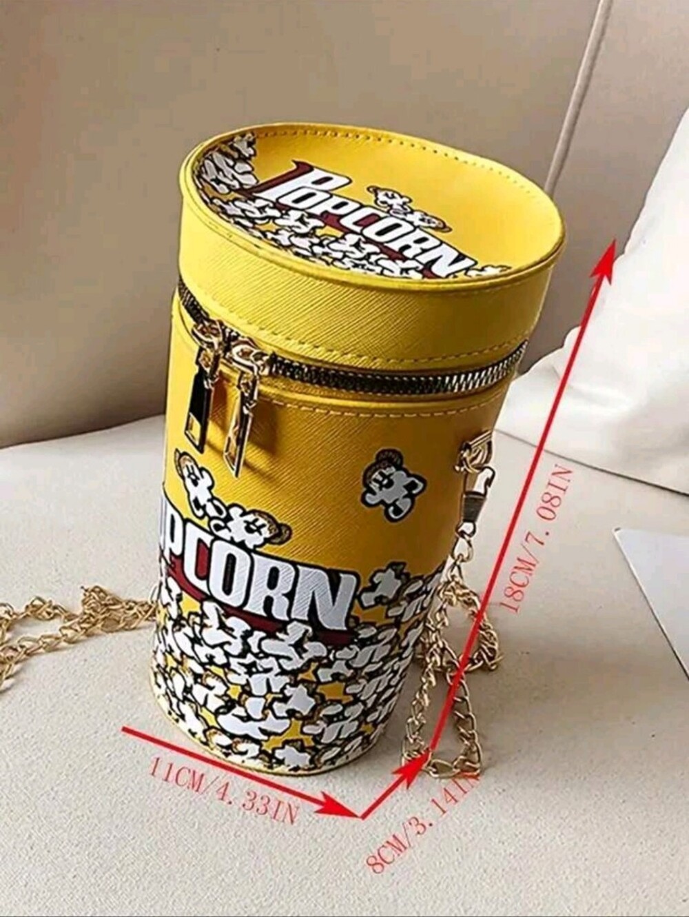 Yellow Popcorn Graphic Crossbody Bag